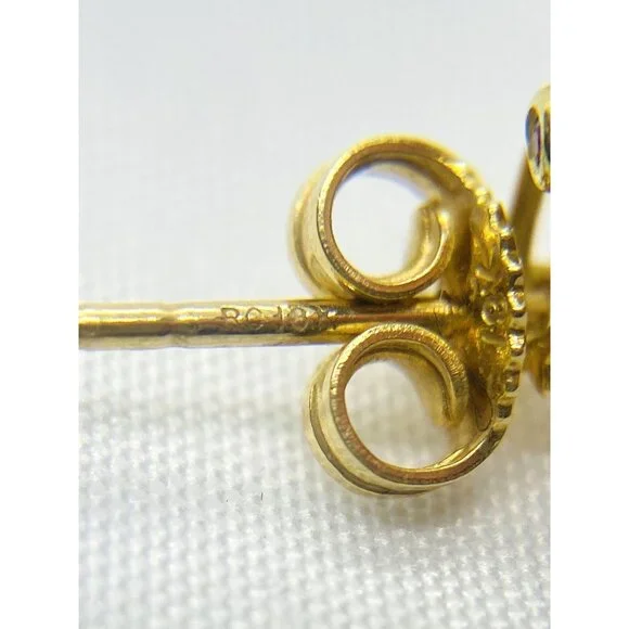 Roberto Coin White Stone 18K 750 Earrings - Picture 7 of 10